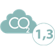Valeur: 1.3 kg<div>Cet indicateur correspond à l'équivalent CO2 apporté par l'emballage du produit et son transport dans le monde. L’évaluation prend en compte la nature des matériaux, l’origine et le procédé de fabrication principal des composants, leur transport et le transport du produit fini. <div>L’évaluation est réalisée sur le format moyen du produit et selon un scénario type de distribution dans le monde.</div></div>