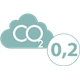 Value: 0.2 kg<div>This indicator shows the equivalent CO2 contributed by packaging the product and transporting it internationally. The evaluation takes into account the type of materials, the origin and main production process of the constituents, their transportation and the transportation of the finished product. </div><div>The evaluation is carried out on the medium-sized product and according to a typical scenario of worldwide distribution.
</div>