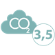 Valeur: 3.5 kg <div><br></div><div>Cet indicateur correspond à l'équivalent CO2 apporté par l'emballage du produit et son transport dans le monde. L’évaluation prend en compte la nature des matériaux, l’origine et le procédé de fabrication principal des composants, leur transport et le transport du produit fini. 
L’évaluation est réalisée sur le format moyen du produit et selon un scénario type de distribution dans le monde.</div>