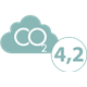 <p>Valor: 4.2 kg </p><div>Este indicador corresponde al equivalente de CO2 proporcionado por el embalaje del producto y su transporte alrededor del mundo. La evaluación tiene en cuenta la naturaleza de los materiales, el origen y el principal proceso de fabricación de los componentes, su transporte y el transporte del producto terminado. La evaluación se realiza sobre el formato medio del producto y según un escenario de distribución típico en todo el mundo.</div>